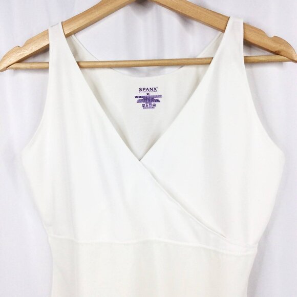 SPANX HIDE & SLEEK CRISSCROSS SLIMMING CAMI CAMISOLE SHAPEWEAR WHITE SIZE XL - Picture 4 of 6